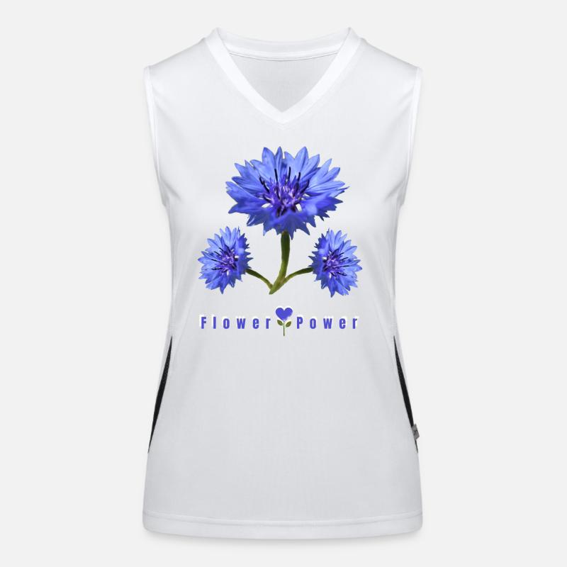 Fleur de maïs bleu Débardeur respirant contrasté Femme