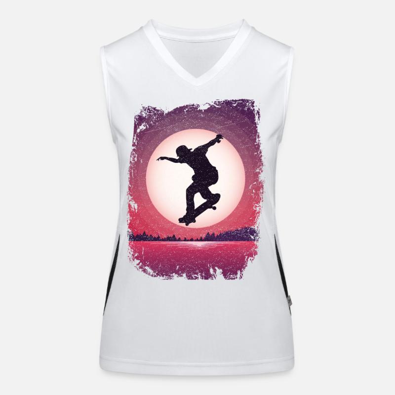 SK8R | Moon | Skateboarding | Skating Women's Functional Contrast Tank Top