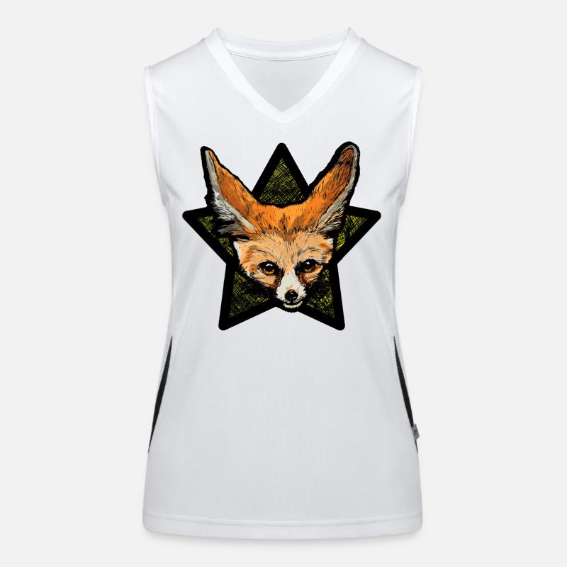 Fennek (Bunter Stern) Funktionelles Kontrast-Tank Top für Frauen