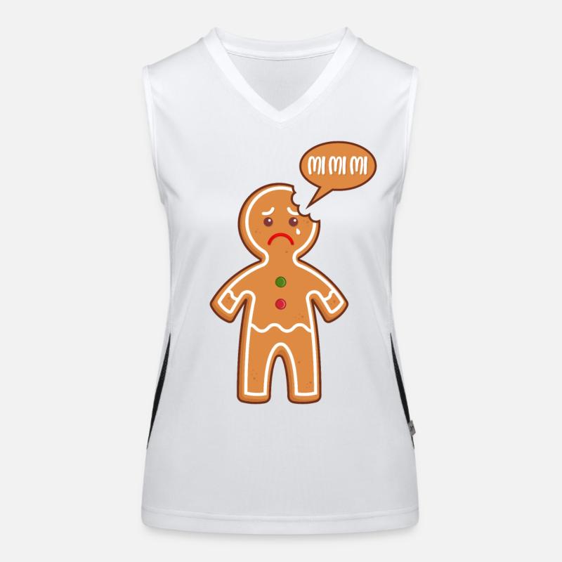 Gingerbread man Mimimi Mi Mi Mi baker baking pastries - Women's Functional Contrast Tank Top - white/black