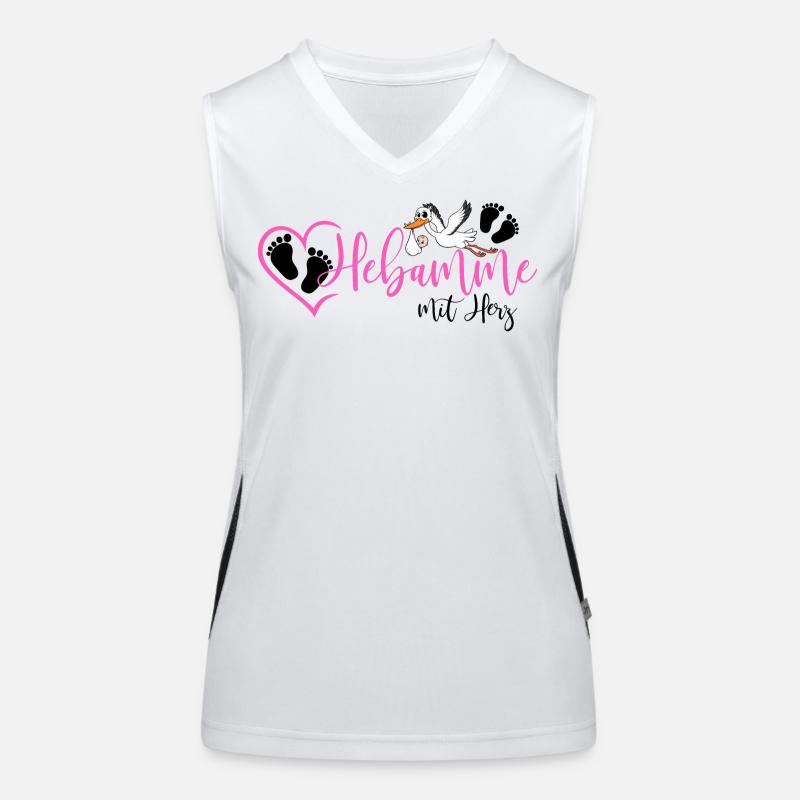 Hebamme mit Herz  Funktionelles Kontrast-Tank Top für Frauen