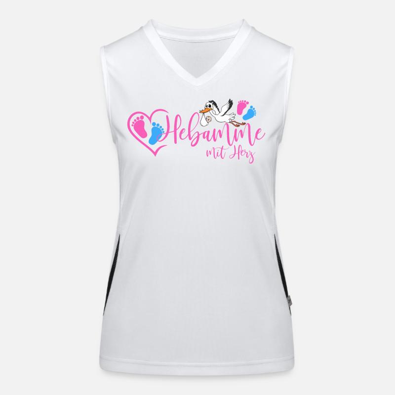 Hebamme mit Herz  Funktionelles Kontrast-Tank Top für Frauen