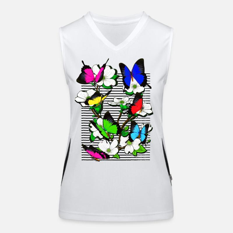 Papillon Butterfly - Schmetterling - Blumenstrauss Funktionelles Kontrast-Tank Top für Frauen