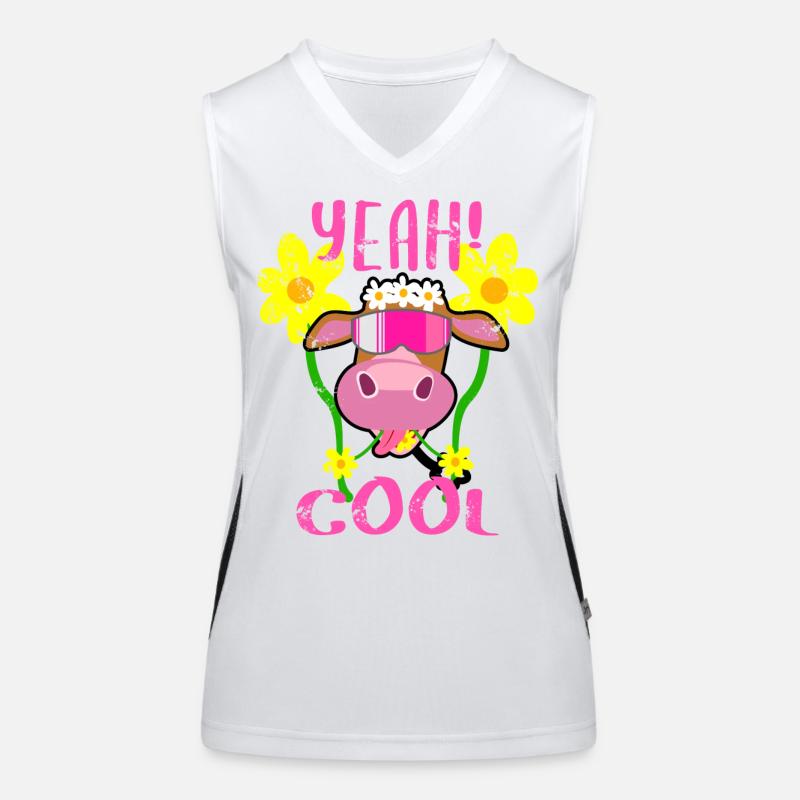 Vache drôle Débardeur respirant contrasté Femme