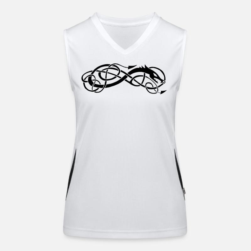 Black celtic snake - Women's Functional Contrast Tank Top - white/black