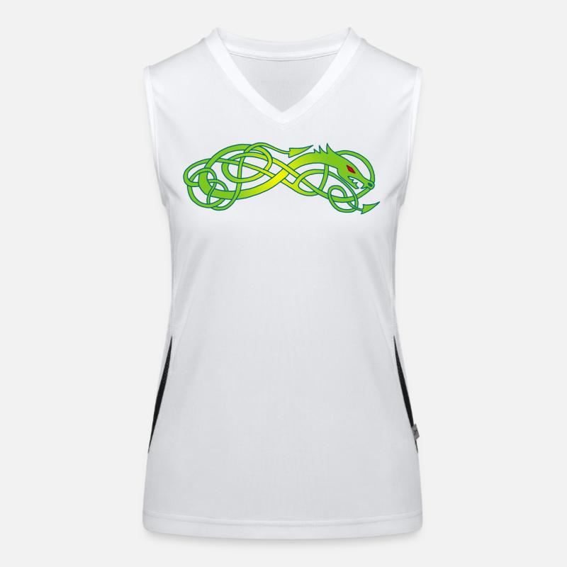 Serpent celte vert Débardeur respirant contrasté Femme