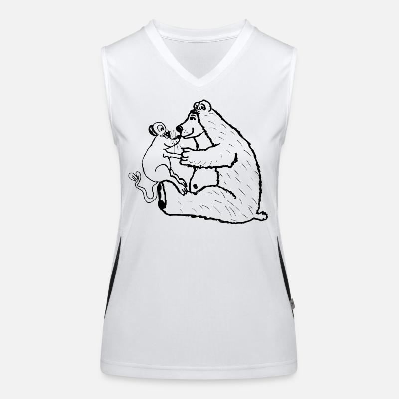 Mouse and Bear - Mouse Bear Love Women's Functional Contrast Tank Top