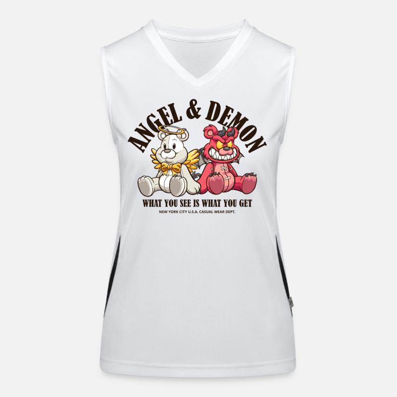 Engel und Dämon Funktionelles Kontrast-Tank Top für Frauen