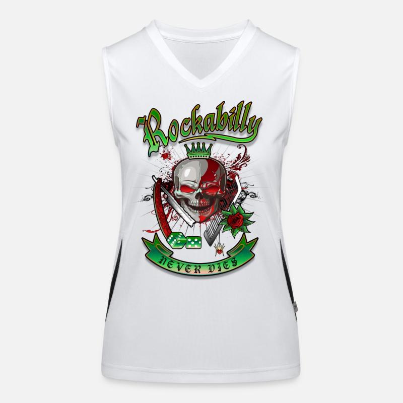 Rockabilly Skull Débardeur respirant contrasté Femme