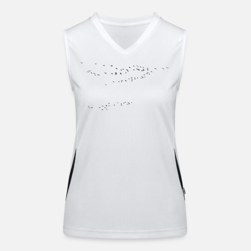 Kranich Kraniche Frühling Vögel Funktionelles Kontrast-Tank Top für Frauen