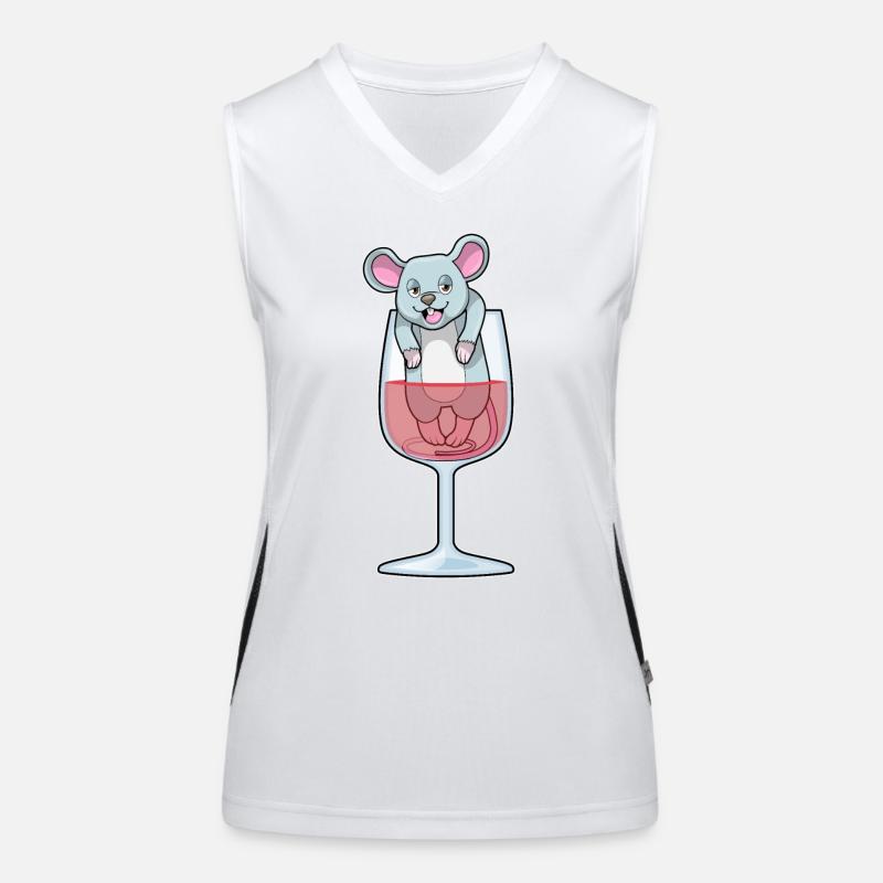 Ratte Rotwein Funktionelles Kontrast-Tank Top für Frauen