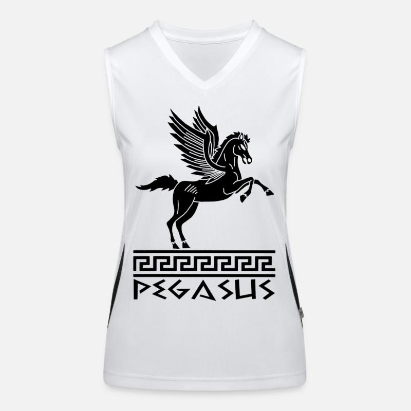 Pferd Schwarz Pegasus Funktionelles Kontrast-Tank Top für Frauen
