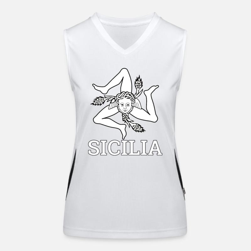 « Drapeau sicilien » - Sicile, Sicilia Débardeur respirant contrasté Femme