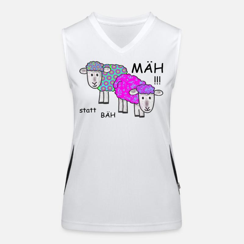 Vintage Schafe - MÄH statt BÄH Funktionelles Kontrast-Tank Top für Frauen