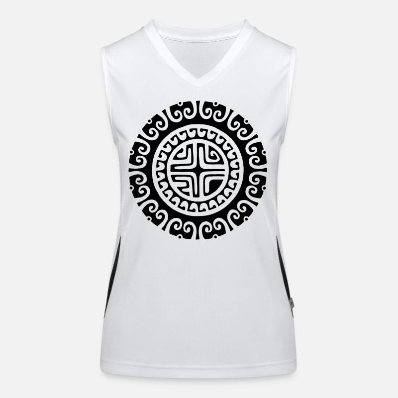 Schwarze Blume von Polynesien Funktionelles Kontrast-Tank Top für Frauen