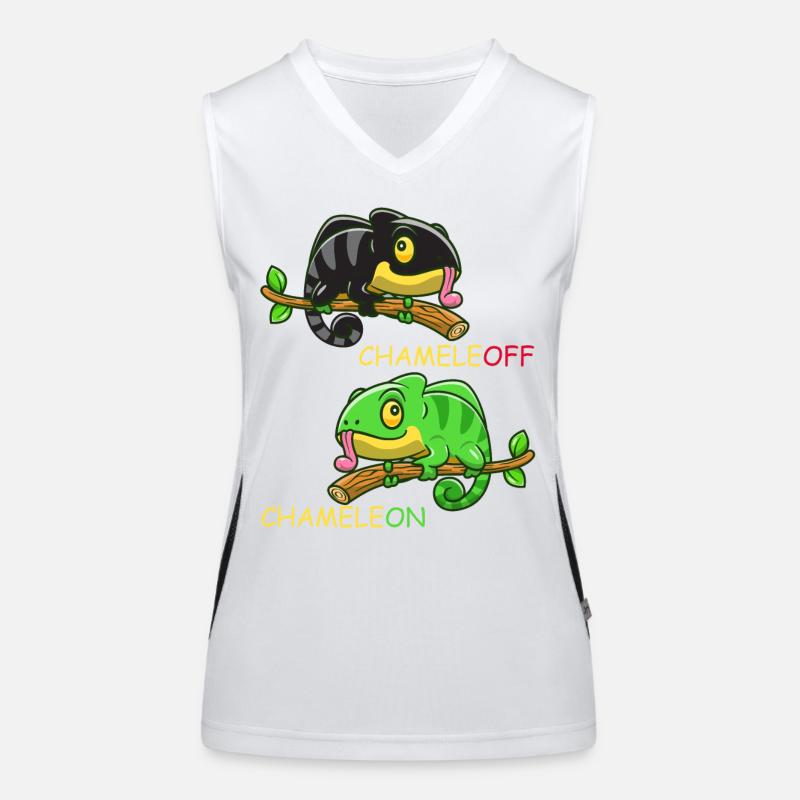 Chameleon Chamäleon Eidechse Witz Witziges Reptil Funktionelles Kontrast-Tank Top für Frauen