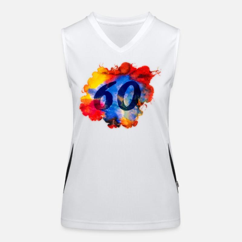 60. Geburtstag - Aquarell Funktionelles Kontrast-Tank Top für Frauen