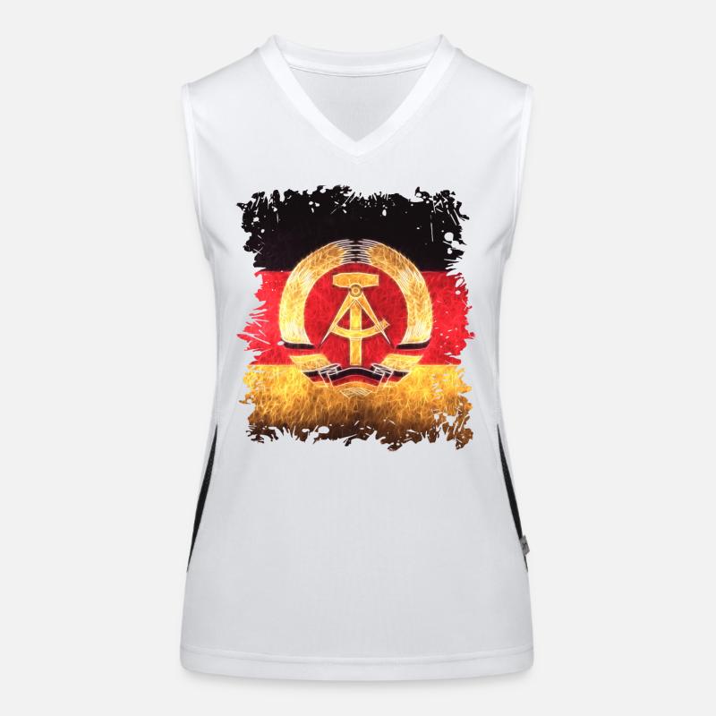Drapeau de la RDA Débardeur respirant contrasté Femme