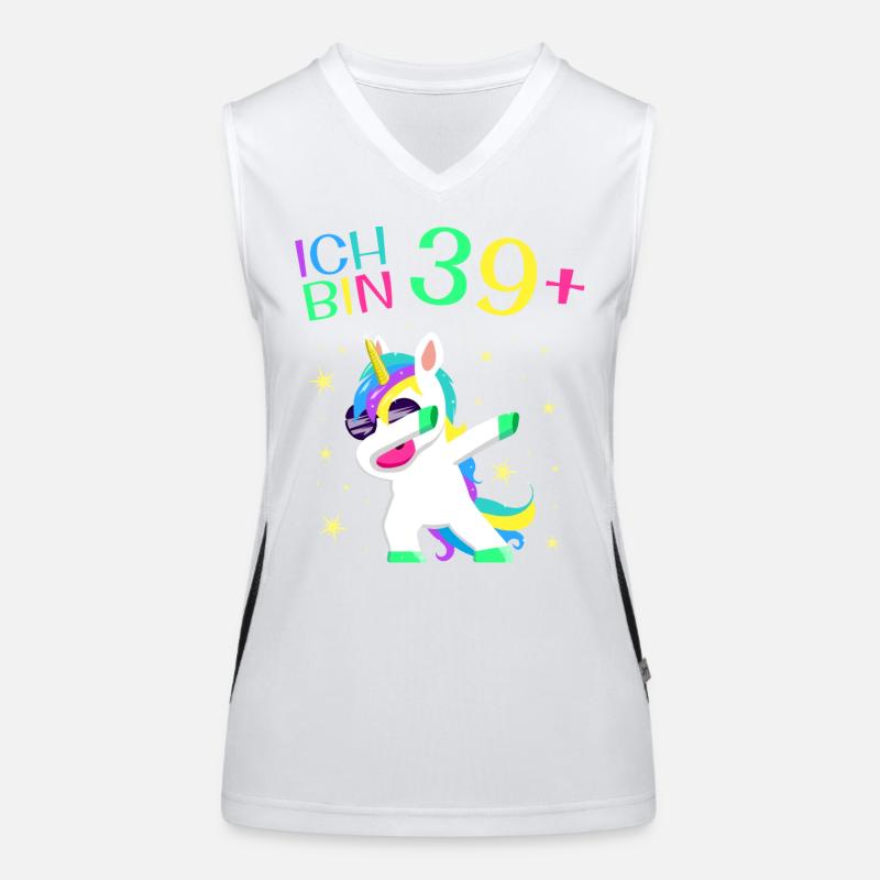Ich bin 39 Plus 40. Geburtstag Einhorn Geschenk Funktionelles Kontrast-Tank Top für Frauen