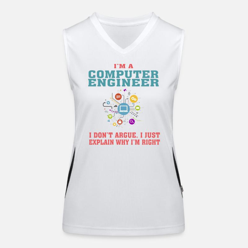 Funny Computer Engineering Quote for Computer Engi Women's Functional Contrast Tank Top