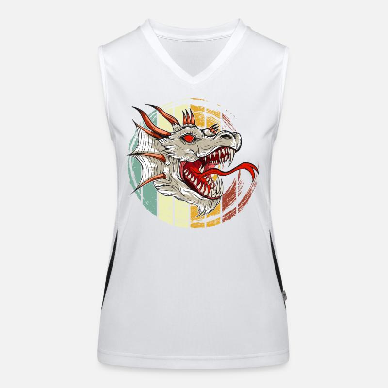 Dragon, Dragon, Asian Dragon Women's Functional Contrast Tank Top