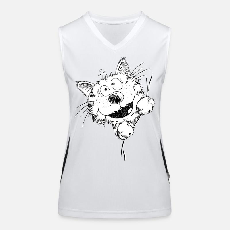 Drôle de chat rit Débardeur respirant contrasté Femme