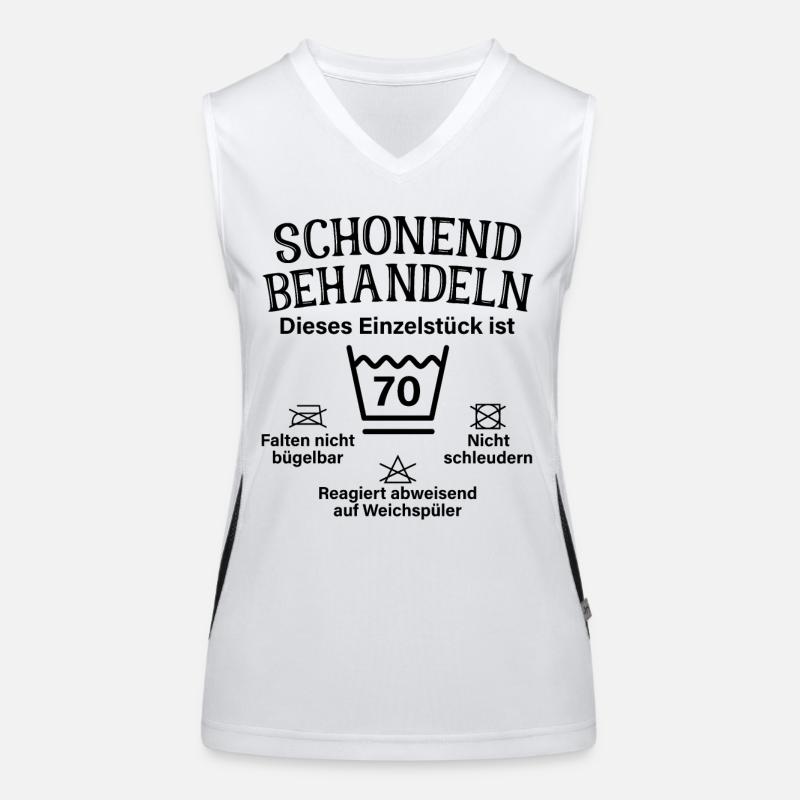 Schonend Behandeln Siebzig Geschenk 70. Geburtstag Funktionelles Kontrast-Tank Top für Frauen