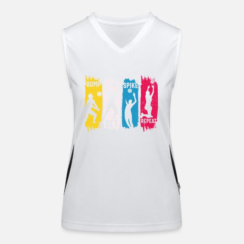 Volleyball Bump Set Spike Repeat Women's Functional Contrast Tank Top