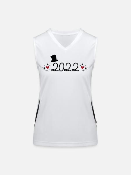 2022 - Women's Functional Contrast Tank Top - white/black - Front