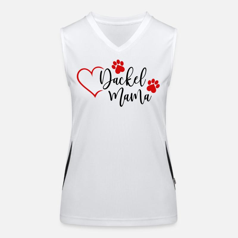 Dackel Mama Funktionelles Kontrast-Tank Top für Frauen