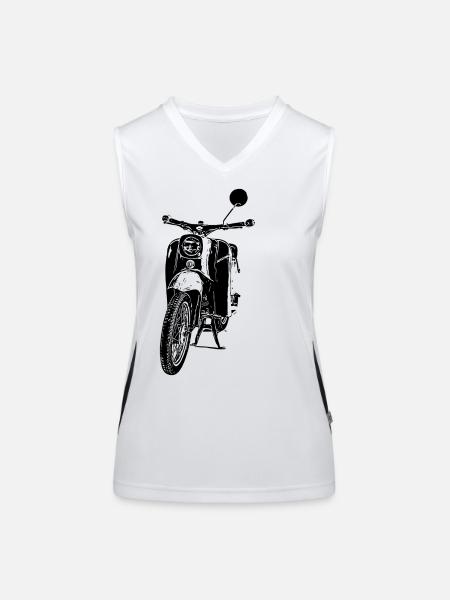 Schwalbe Moped - Funktionelles Kontrast-Tank Top für Frauen - Weiß/Schwarz - Vorne