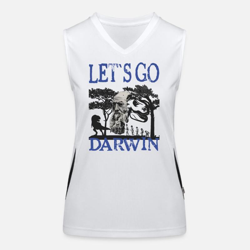 Charles Darwin Evolution textile gift idea Women's Functional Contrast Tank Top