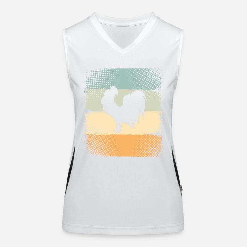 Rooster - Women's Functional Contrast Tank Top - white/black