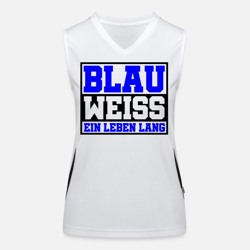 Blau Weiss ein Leben Lang | Farben änderbar Funktionelles Kontrast-Tank Top für Frauen