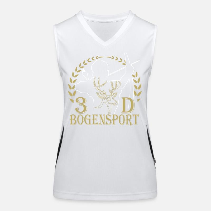 Waldjäger mit Bogen und Geweihmotiv Funktionelles Kontrast-Tank Top für Frauen