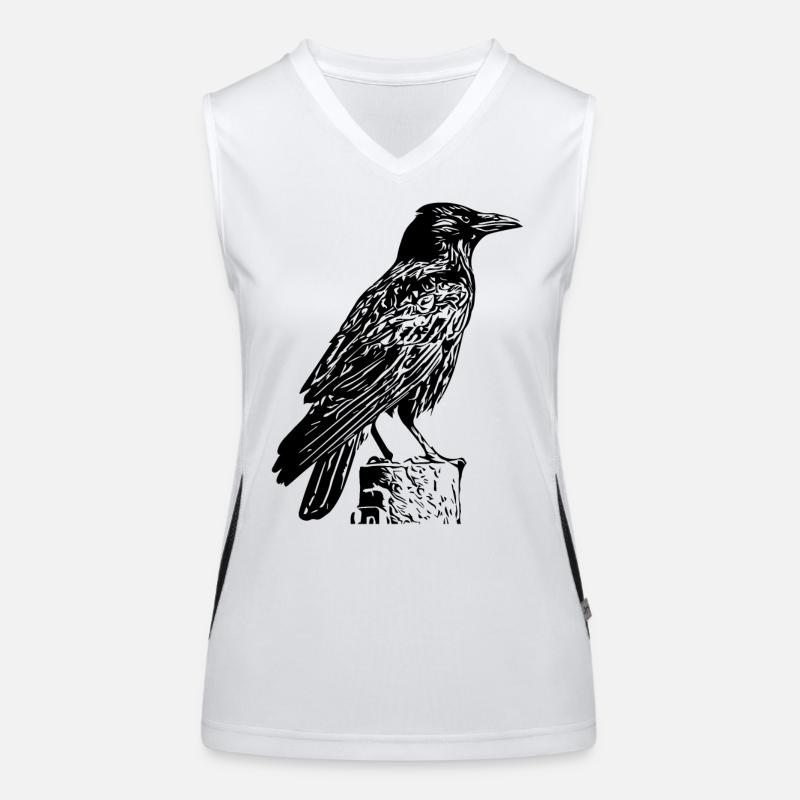 black raven - Women's Functional Contrast Tank Top - white/black