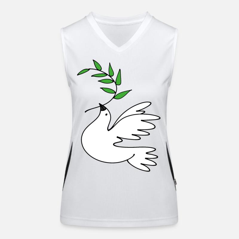 Friedenstaube Funktionelles Kontrast-Tank Top für Frauen
