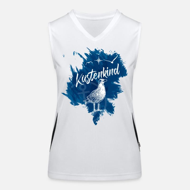 Küstenkind Möwen Funktionelles Kontrast-Tank Top für Frauen
