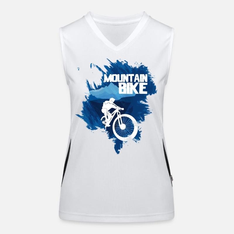VTT blanc bleu Débardeur respirant contrasté Femme