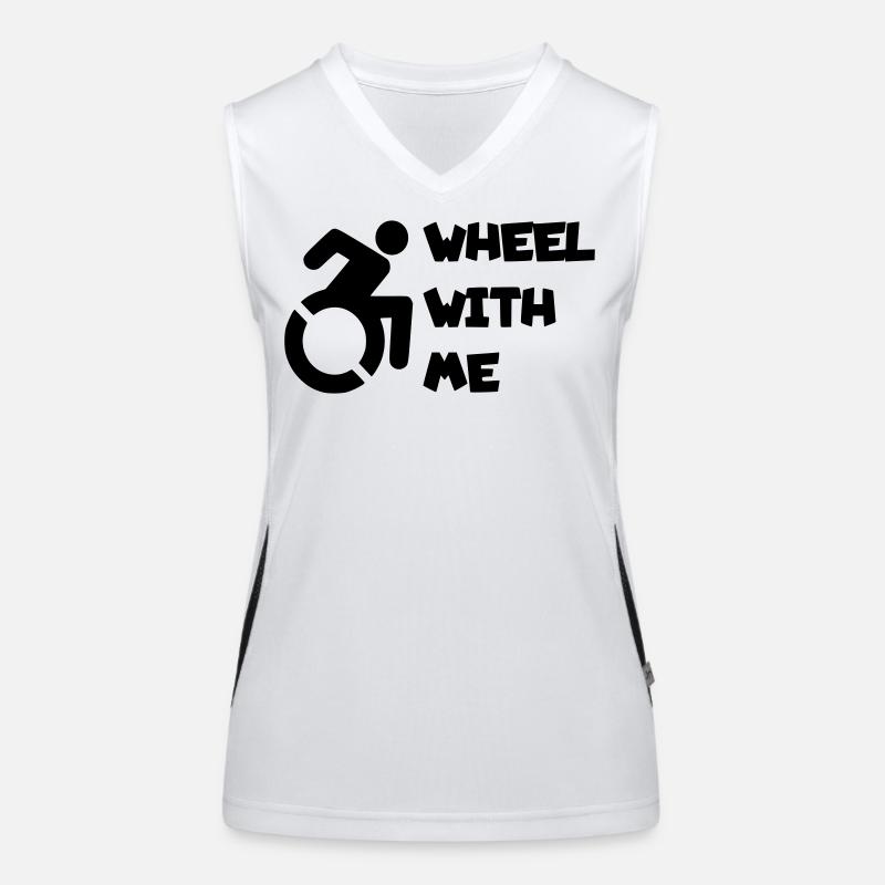 Roule avec moi dans mon fauteuil roulant * Débardeur respirant contrasté Femme