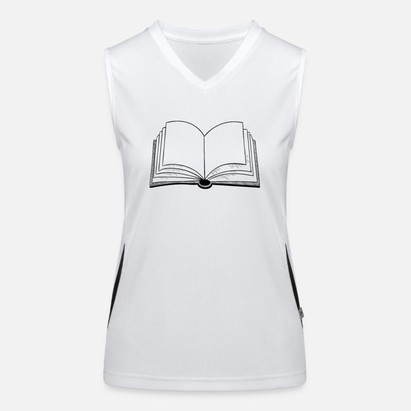 Books open book - Women's Functional Contrast Tank Top - white/black