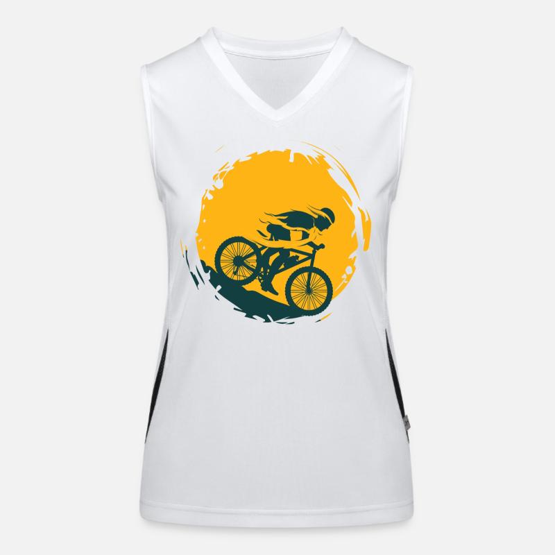 Mountain Biker avec swing t-shirt pull autocollant Débardeur respirant contrasté Femme