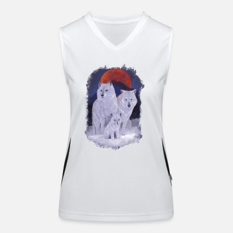 Wolfsfamilie Funktionelles Kontrast-Tank Top für Frauen