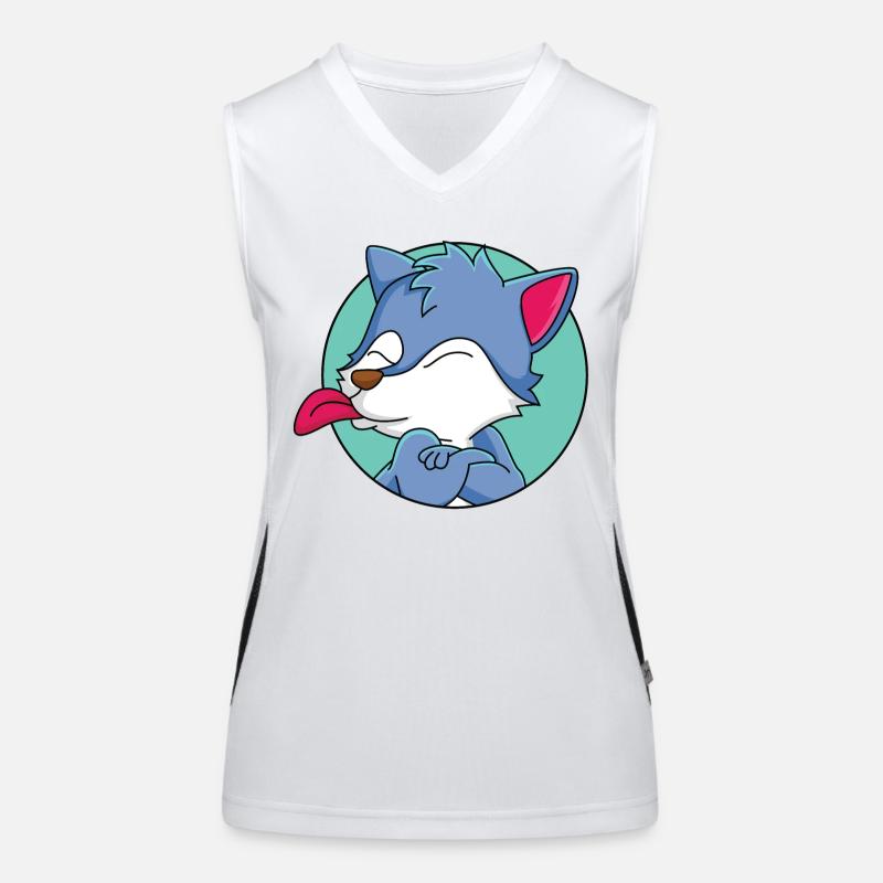 Frecher kleiner Wolf Funktionelles Kontrast-Tank Top für Frauen