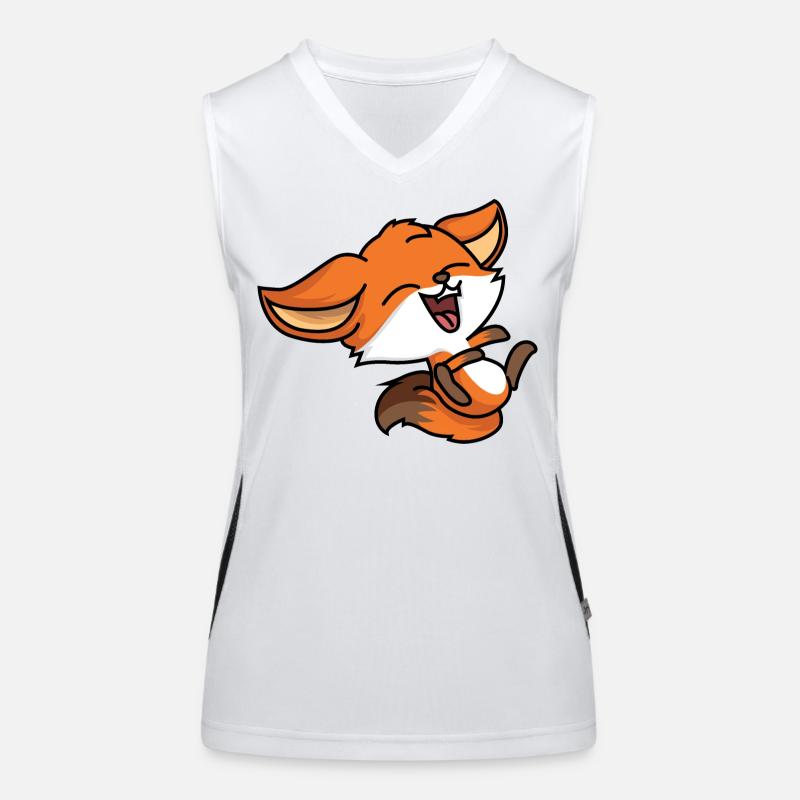 Lachender Fuchs Funktionelles Kontrast-Tank Top für Frauen