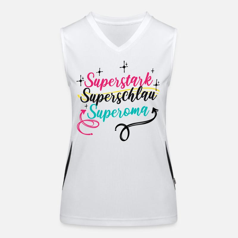 Oma Großmutter Superoma Alte Frau Spruch Funktionelles Kontrast-Tank Top für Frauen