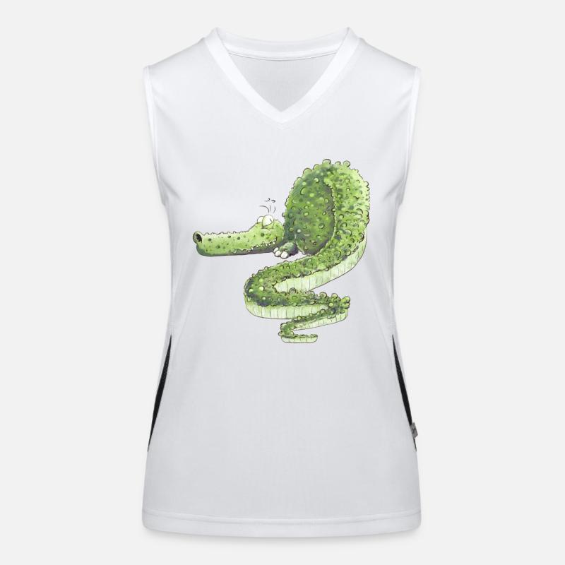 Funny Crocodile I Wildlife Animals Women's Functional Contrast Tank Top
