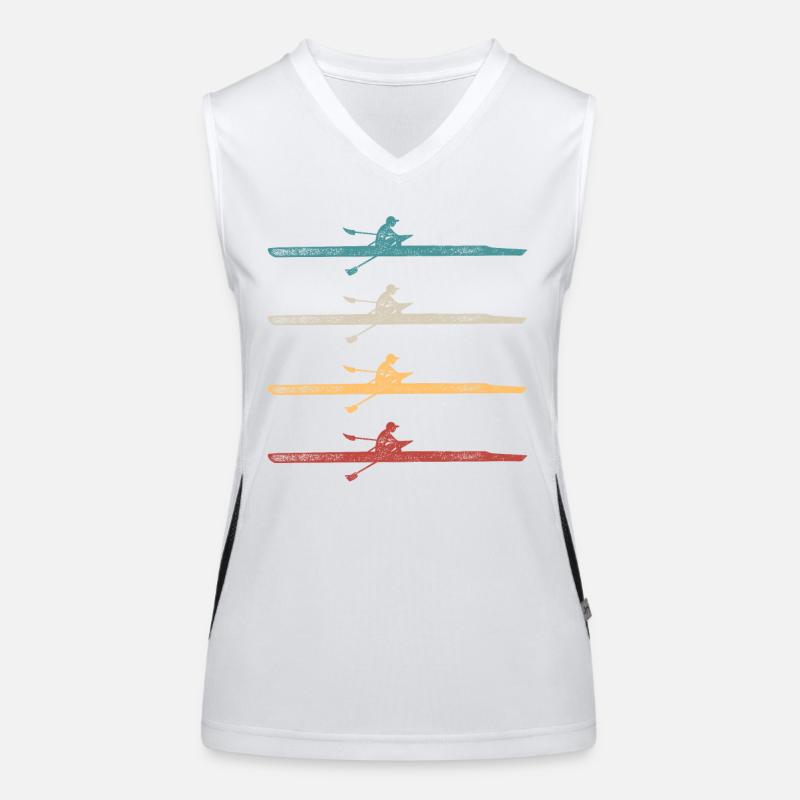 Rudern Ruderer Ruderboot Vintage Funktionelles Kontrast-Tank Top für Frauen