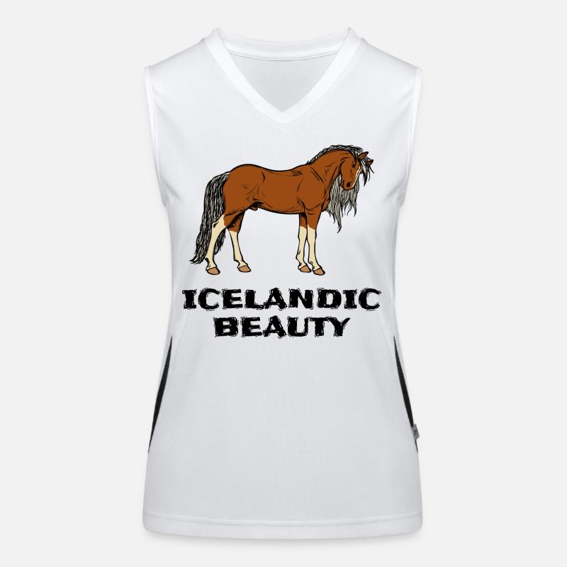Pferdeliebe Pferde Statement Islandpferde Isländer Funktionelles Kontrast-Tank Top für Frauen