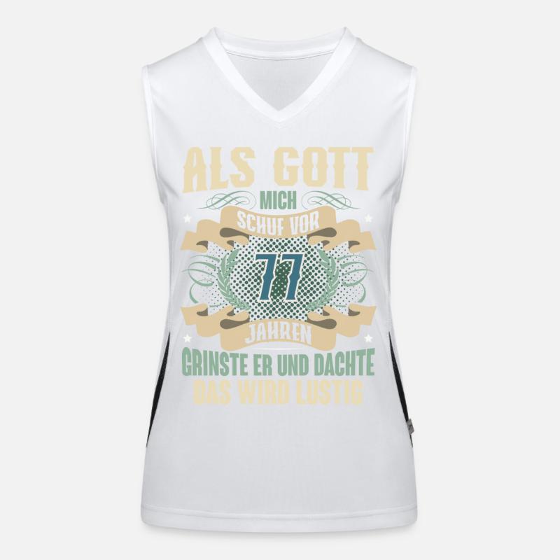 77. Geburtstag Als Gott Mich Schuf Vor Funktionelles Kontrast-Tank Top für Frauen